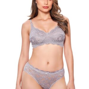 Rutika Bra Panty Fancy Lacy Set-Grey