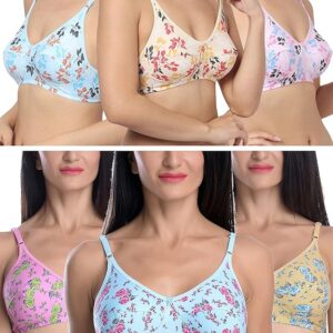 Fashion is my style Cotton Bra Non-Padded Non-Wired Bra for Women Combo Pack Girls Everyday Bra, Multicolor Cup B, Pack of 6