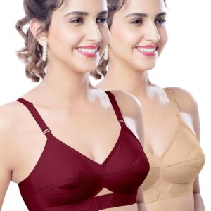 Soft Full Coverage Cotton Bra – Non-Padded, Wireless, Double Layer for Heavy Bust Support