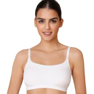 Everyday Wireless & Non-Padded Easy Breezy Slip-On T-Shirt Cotton Bra for Women with Full Coverage - White