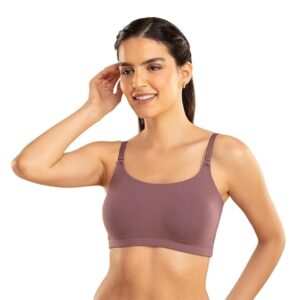 Everyday Wireless & Non-Padded Easy Breezy Slip-On T-Shirt Cotton Bra for Women with Full Coverage - Flint