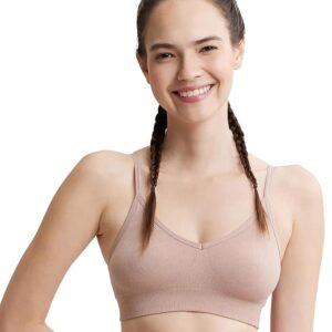 Women's Wirefree Seamfree Non Padded Micro Touch Nylon Elastane Stretch Full Coverage Optional Cross Back Styling Everyday Bra