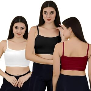 Cotton Girl Innerwear Non Padded Wire Free Sports Bra Yoga, Workout Combo Pack of 3(Multicolor)