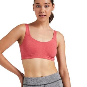 Low Impact Women's Cotton Everyday Sports Bra - All Day Comfort, Non Padded, Wirefree, High Coverage - Red