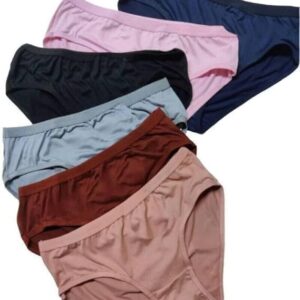 Women Hipsters Panties 100% Super Soft Cotton Hipster Ladies Plain Bright Panty/Innerwear Soft Panties Underwear Combo Pack 3 Or 6 (Colour May Very)