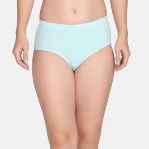Women's Cotton Blend Classic Solid Hipster Panties-Blue