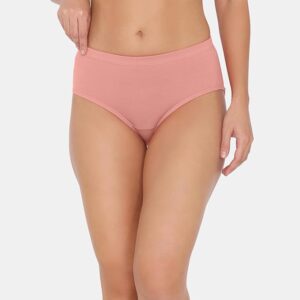 Women's Cotton Blend Classic Solid Hipster Panties-Pink