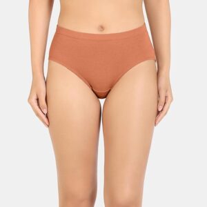 Women's Cotton Blend Classic Solid Hipster Panties-Orange