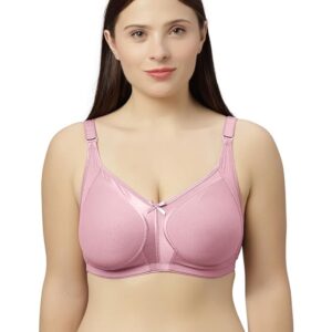 Non Padded Full Coverage Bra | Adjustable Straps and Hook and Eye Closure for Secured Fit, M Frame Bra, Comfortable Breathable Cotton Material, Hand wash only