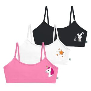 Girls Antibacterial Printed Cotton Non Padded, Beginners Bra for Girls