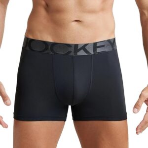 Men's Tactel Microfiber Elastane Stretch Solid Trunk with Moisture Move Treatment-BLACK