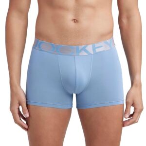 Men's Tactel Microfiber Elastane Stretch Solid Trunk with Moisture Move Treatment-Blue Shadow