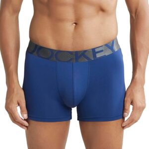 Men's Tactel Microfiber Elastane Stretch Solid Trunk with Moisture Move Treatment-Royal Blue