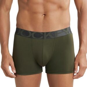 Men's Tactel Microfiber Elastane Stretch Solid Trunk with Moisture Move Treatment-Forest Night