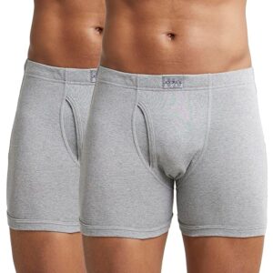 Men's Super Combed Cotton Rib Solid Boxer Brief with Ultrasoft Concealed Waistband (Pack of 2)-Grey Melange