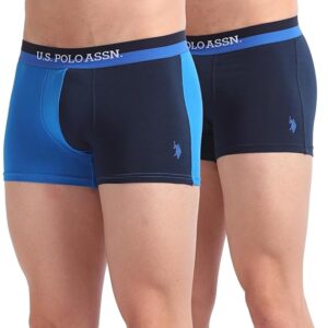 Men's Cotton Blend Trunks(Navy-Blue-Navy)
