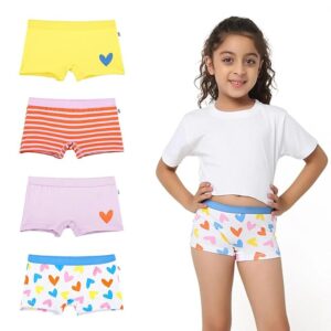 Cotton Trunks for Girls | Ages 4-16 | Stretchable Trunks for Kids | Snug-Fit | Perfect for Active Girls
