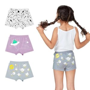 Cotton Boxers for Girls | Ages 2-16 Years | Relaxed Fit | Gentle Elastic Waistbands | Breathable & Tagless
