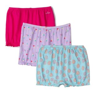 Girl's Super Combed Cotton Panty with Ultrasoft Waistband (Pack of 3)-Lavendula, Beetroot Pink & Angel Blue