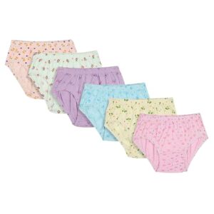 Kids Girls Panty Ultrasoft Underwear 100% Cotton Multicolor Soft Comfortable | SKin Friendly | Innerwear Pack Of 6-Assorted… (Color & Print May Vary)