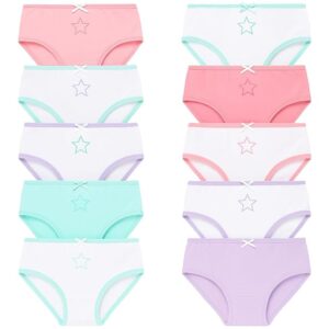 Girl's 100% Cotton Briefs/Panty/Underwear/Panties, Multicolor(Pack of 10)
