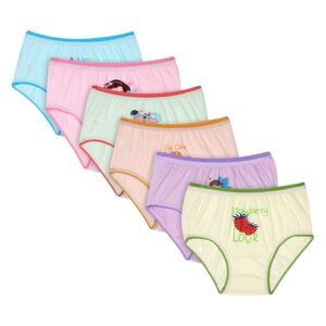 Kids Girls Panty Ultrasoft Underwear 100% Cotton Soft Comfortable | Skin Friendly | Innerwear Pack of 6 Print May Vary