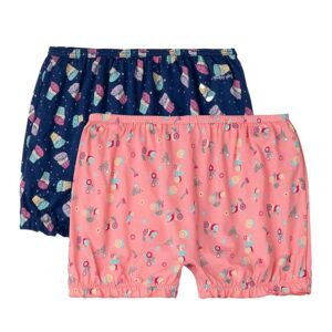 Girl's Super Combed Cotton Printed Bloomers with Ultrasoft Waistband (Pack of 2)