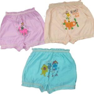 Girls Cotton Printed Panties Underwear (Multicolor, 3-4 Years) (Pack of 3) (Kid-Haf-Pk-6- (20))