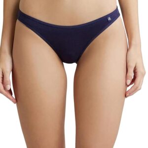 Women's Super Combed Cotton Elastane Stretch Low Waist Bikini with Concealed Waistband and Stay Fresh Treatment-Classic Navy