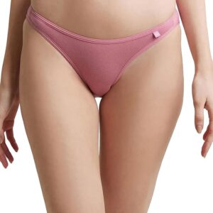 Women's Super Combed Cotton Elastane Stretch Low Waist Bikini with Concealed Waistband and Stay Fresh Treatment-Heather Rose