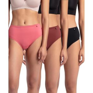 Women's High Coverage Super Combed Cotton Mid Waist Hipster with Concealed Waistband and Stay Fresh Treatment (Pack of 3_Colors & Prints May Vary)