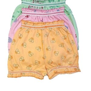 Baby Girls Super Soft Bloomer Unisex, 100% Pure Cotton Innerwear Breathable & Super Soft Underwear Newborn Printed Panty Baby Bloomer (Pack of 3) in Multi