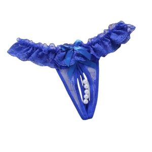 Women's Erotics Pendant Lace and Nylon G-String Thongs Hipster Underwear Comfortable Bikini Everyday Moisture-Wicking Cotton Microfiber Ultra-Soft Stretchy Briefs Panties-Blue